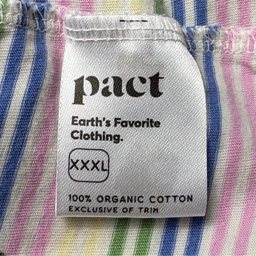 PACT Organic Cotton Tee Dress Size 3XL Multicolor Striped Sustainable *Read - Picture 8 of 9
